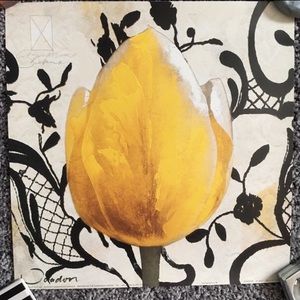 Joadoor Yellow Tulip Wall Art Poster Floral Decor